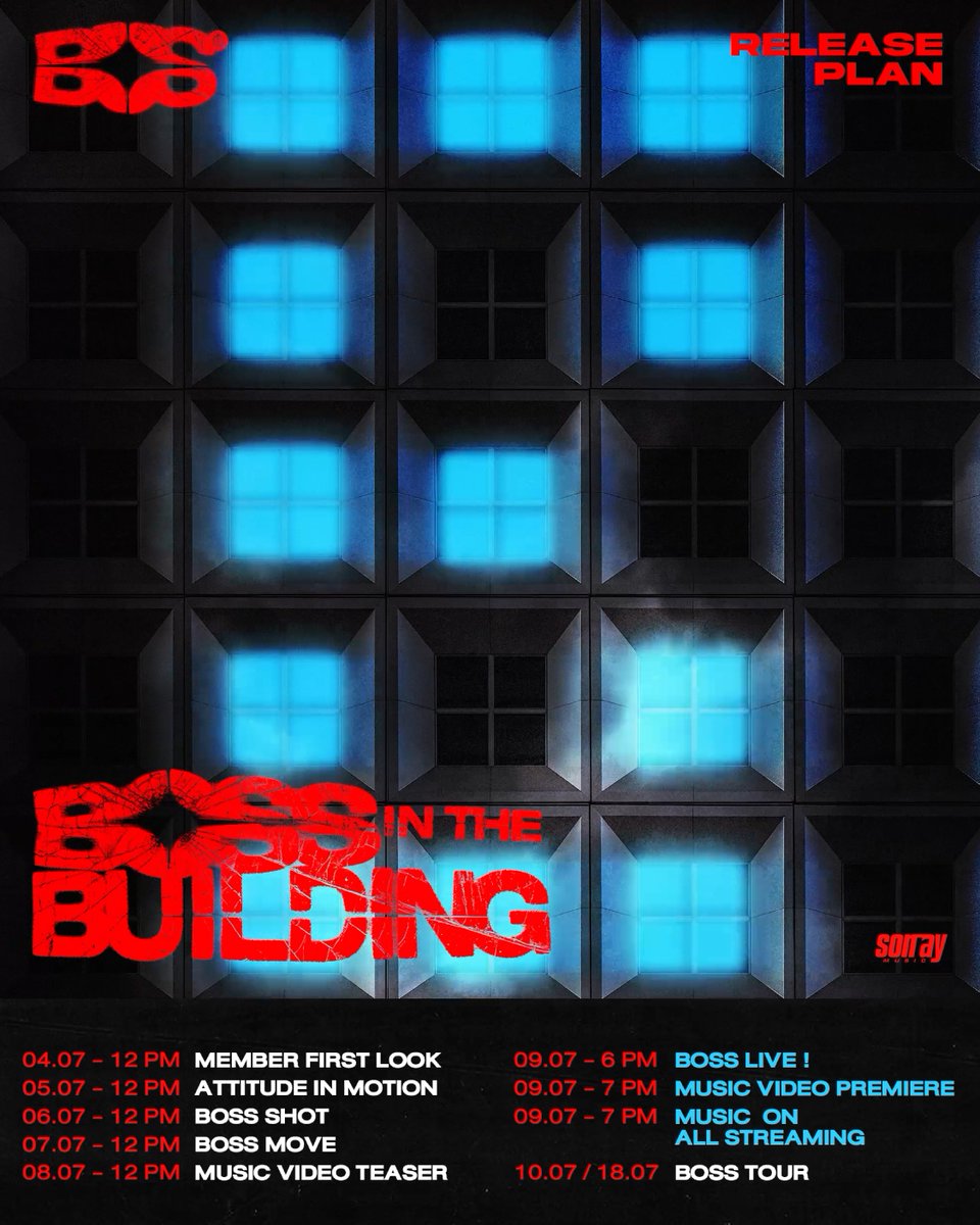 BOSS IN THE BUILDING RELEASE PLAN MUSIC VIDEO RELEASE ON 09.07.2025 7PM (GMT+7) YouTube: TADA LABELS #BUS_BOSSINTHEBUILDING_RELEASEPLAN #BUS_BOSSINTHEBUILDING #BUSbecauseofyouishine #SONRAYMUSIC