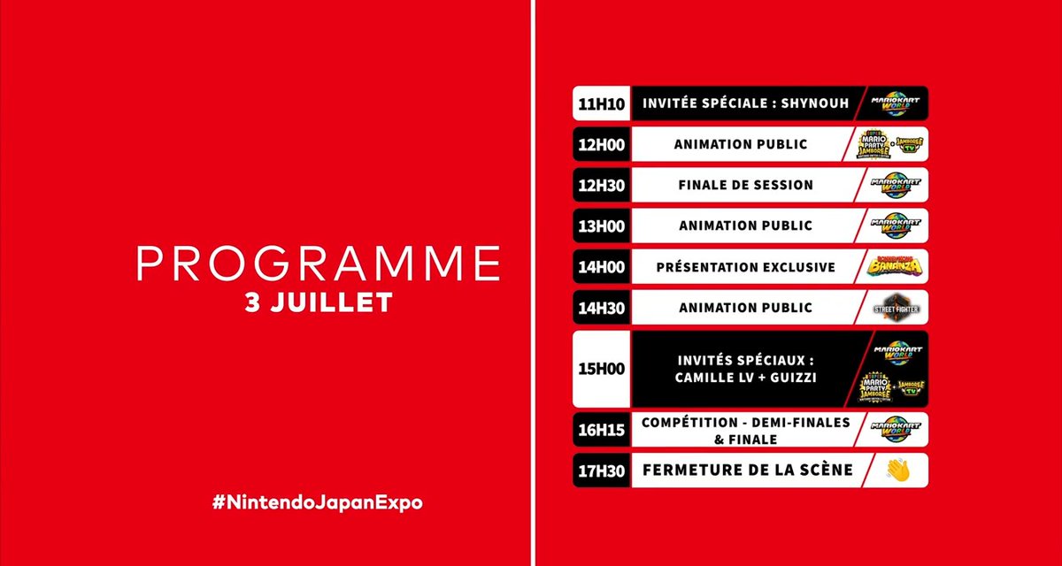 C'est parti pour une nouvelle édition de la Japan Expo ! Venez nous rendre visite sur notre stand pour essayer les nombreux jeux Nintendo Switch 2 et découvrir les animations qui vous attendent sur notre grande scène ! #NintendoJapanExpo