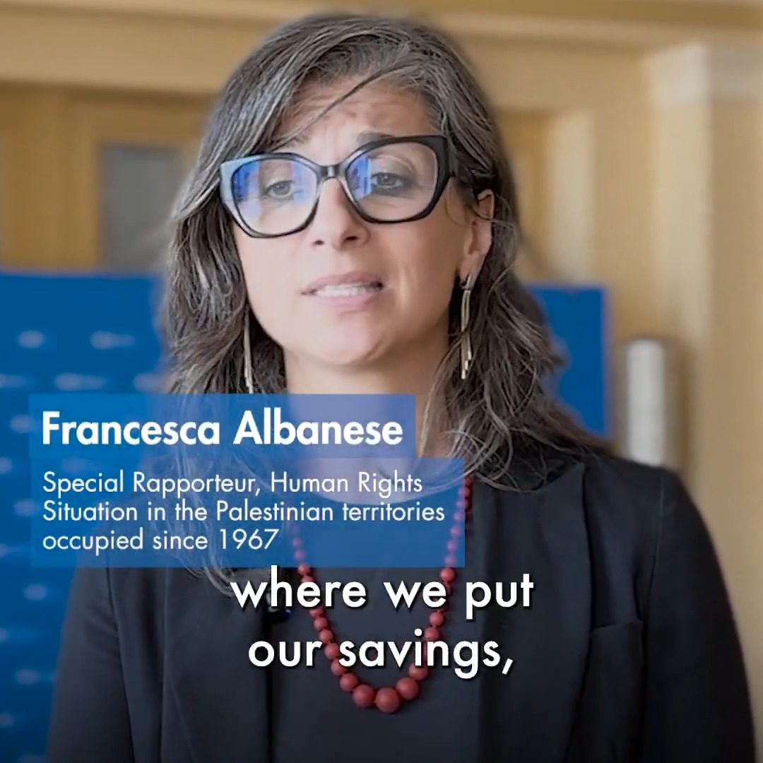"From economy of occupation to economy of genocide": new report by UN Special Rapporteur Francesca Albanese, UN Special Rapporteur oPt exposes corporate forces behind destruction of #Palestine, that have enabled & legitimised #Israel’s illegal presence and actions. #HRC59