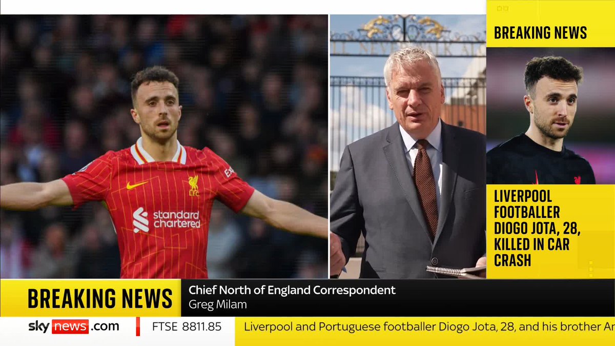 Sky's Greg Milam reports live outside Anfield Stadium as it is reported that Liverpool footballer Diogo Jota has died in a car crash. 📺 Sky 501, Virgin 602, Freeview 233 and YouTube