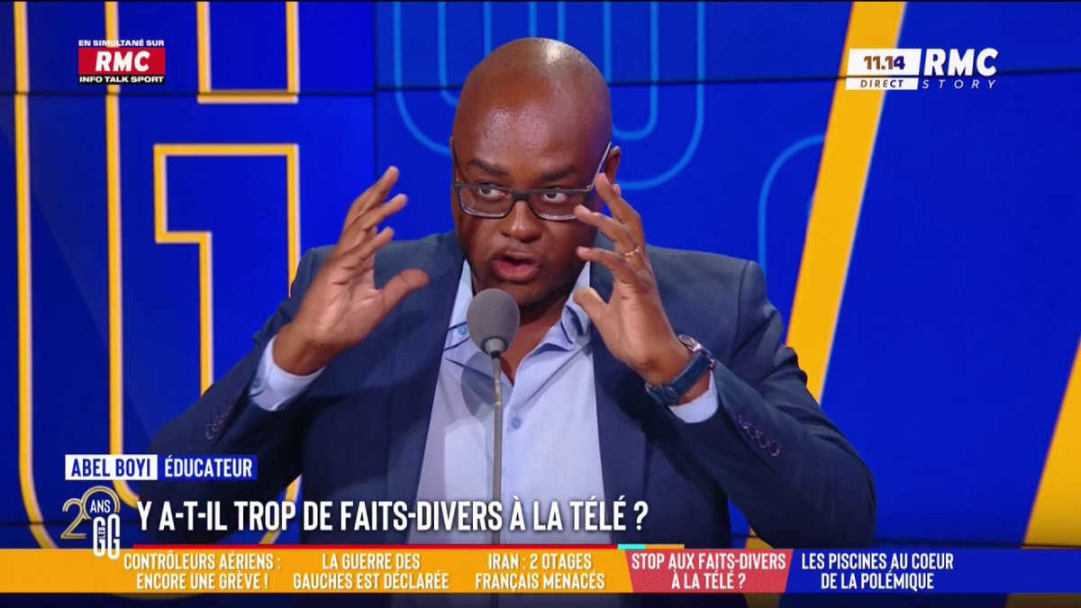 🔪 Y a-t-il trop de faits-divers à la télé ? 🗣️ Abel Boyi répond à Barbara Lefebvre : "Regardez les émissions de faits-divers... pardon ce ne sont pas les étrangers que tu vois. Quand on oriente l'information, les gens pensent que les Noirs et Arabes sont des violeurs." #GGRMC