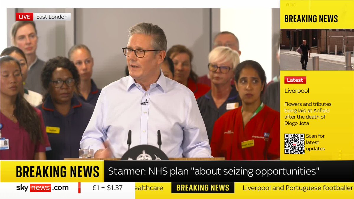 Sir Keir Starmer announces the government's 10-year NHS plan. This includes shifting the NHS from a 'sickness only service' and transforming the NHS app to become 'an indispensable part of life'. 📺 Sky 501, Virgin 602, Freeview 233 and YouTube