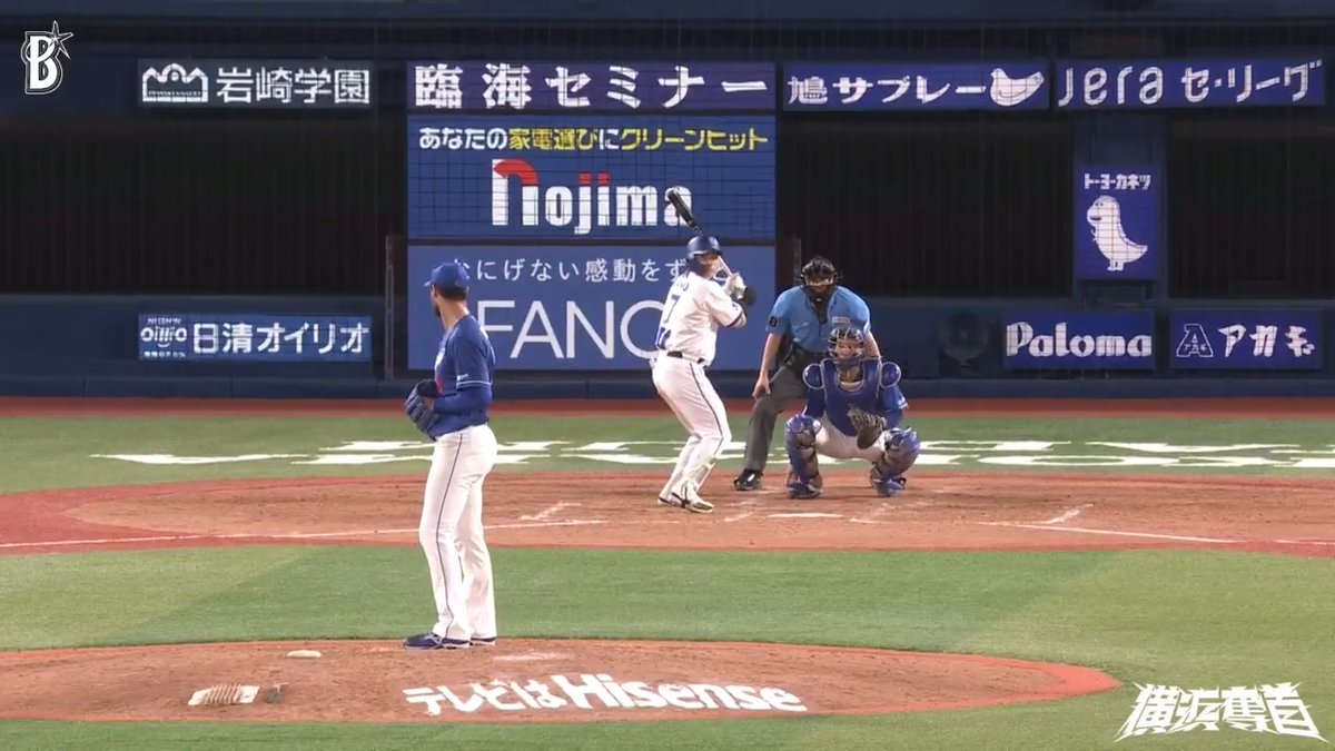 一死1塁から #佐野恵太 選手がライト線へ引っ張り、1塁から #桑原将志 選手が一気に生還し1点追加🌟 先発の #小園健太 選手へ大きな援護点🙌🙌🙌 5回裏 DB 5 - 3 D #横浜奪首 #baystars