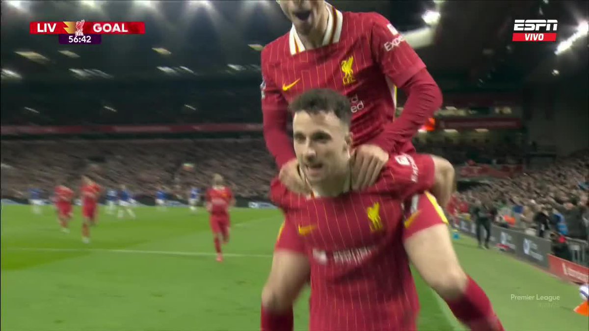 2 de abril, el último gol de Diogo Jota: fue para ganar el Derbi de Merseyside frente a Everton y encaminar el título del Liverpool.