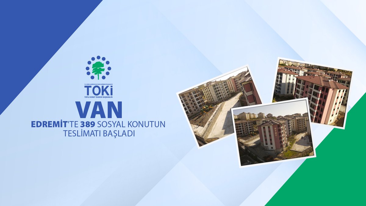 📍 Van Edremit'te 3️⃣8️⃣9️⃣ sosyal konut inşa ettik. 🗓️ 2️⃣5️⃣ Haziran - 2️⃣5️⃣ Temmuz 2️⃣0️⃣2️⃣5️⃣ tarihleri arasında hak sahiplerine teslim edilecek. 🏡 Vatandaşlarımıza yeni yuvalarında huzurlu, sağlıklı ve mutlu bir yaşam dileriz. 📌 Teslim programı için👇