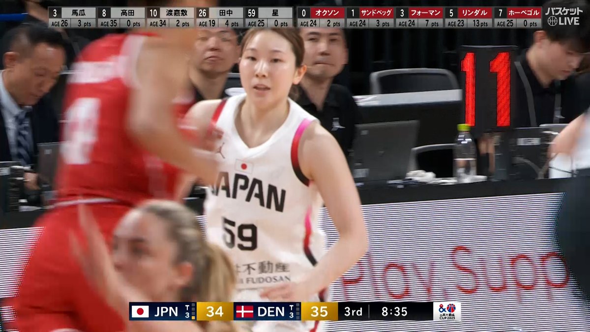🏆三井不動産カップ2025 🏀女子日本代表国際試合 #星杏璃 逆転のスリーポイント! さらに2本目!エンジン全開🔥 🇯🇵日本 🆚 🇩🇰デンマーク バスケットLIVE📡 #AkatsukiJapan バスケットボール日本代表 #カムバックアン