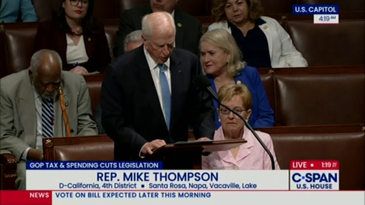 Rep. Thompson: Every member who votes yes will forever carry the shame of betraying hard working Americans and put our kids and our grandkids in great, great debt. It's bad for our constituents. It's bad for America. It's bad for our future