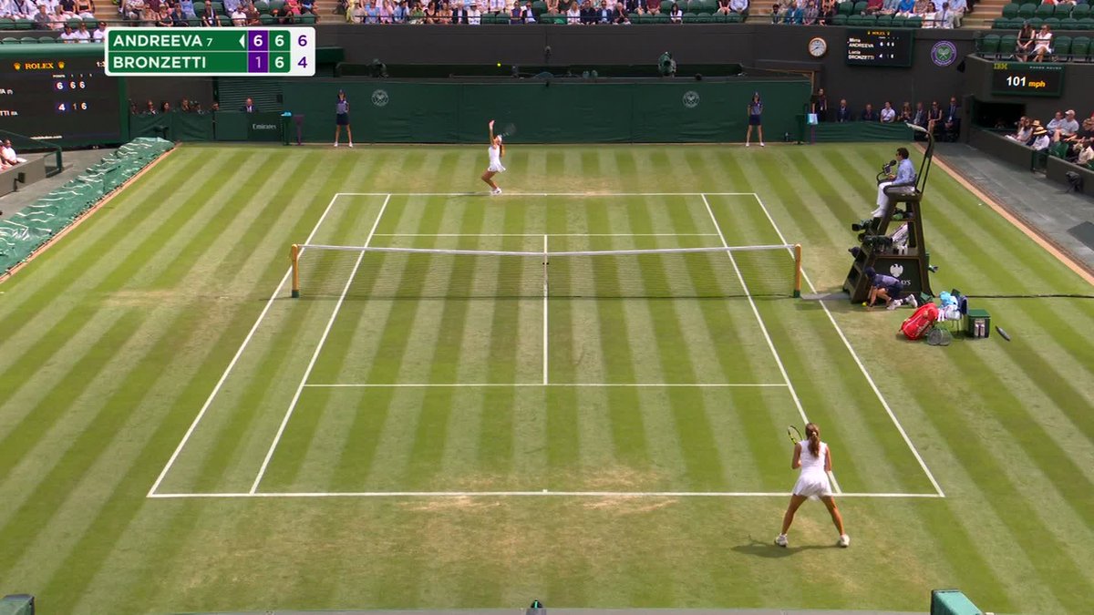 Mirra does it - and in some style 🤩 The No.7 seed battles through a tough second set to defeat Lucia Bronzetti 6-1, 7-6(4) and book her place in R3 👊 #Wimbledon