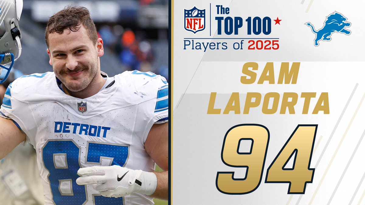 NFL Top 100 Players of 2025: Detroit Lions TE Sam LaPorta snags No. 94 on the countdown! NFL Films