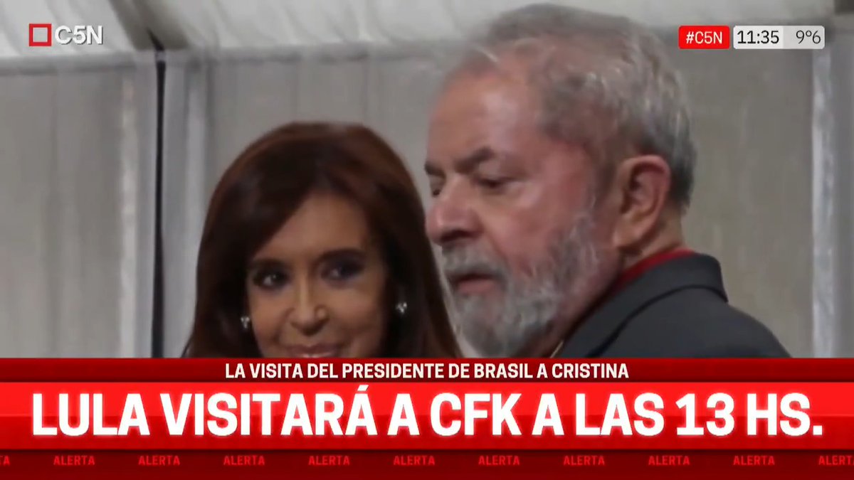 ⭕ AHORA | Lula da Silva visitará a Cristina Kirchner a las 13hs. 📺 En vivo por #C5N y en