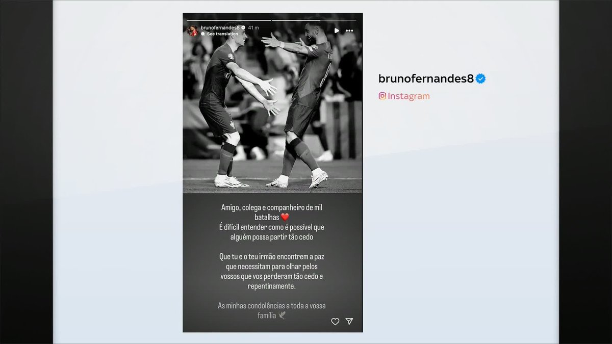 Bruno Fernandes pays tribute to Diogo Jota.