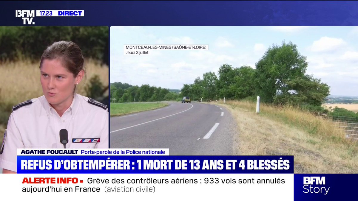 "C'est un refus d'obtempérer": les précisions de la porte-parole de la Police nationale sur l'accident mortel qui s'est déroulé en Saône-et-Loire