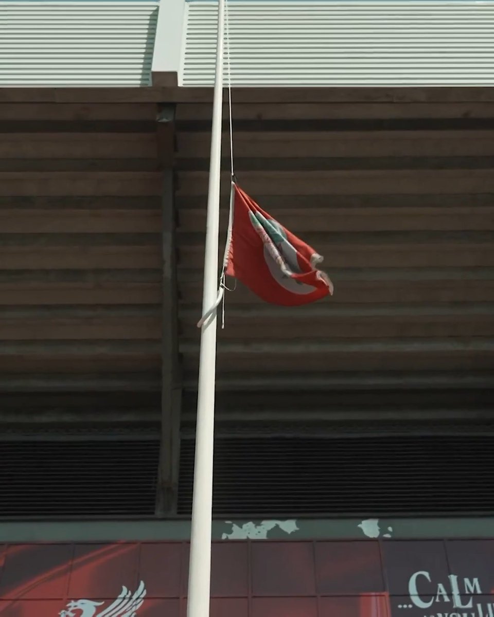 Liverpool have lowered their Anfield flag to half-mast in memory of Diogo Jota.