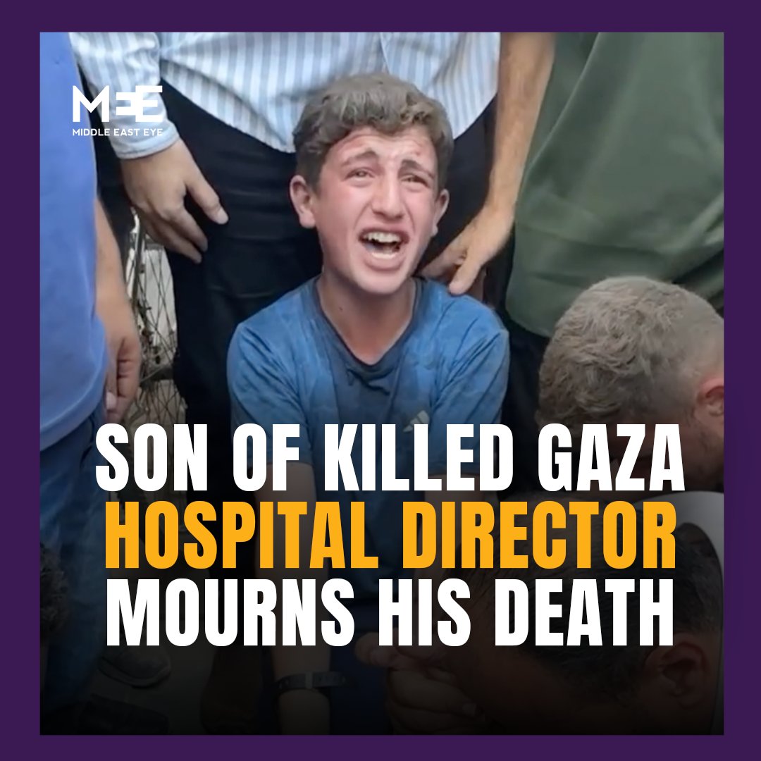 The son of Dr Marwan al-Sultan, the director of Gaza’s Indonesian Hospital - one of the strip’s largest hospitals - mourns his father’s death. Sultan was killed, along with his wife, sister, daughter and son-in-law, when a missile struck his home on Wednesday.