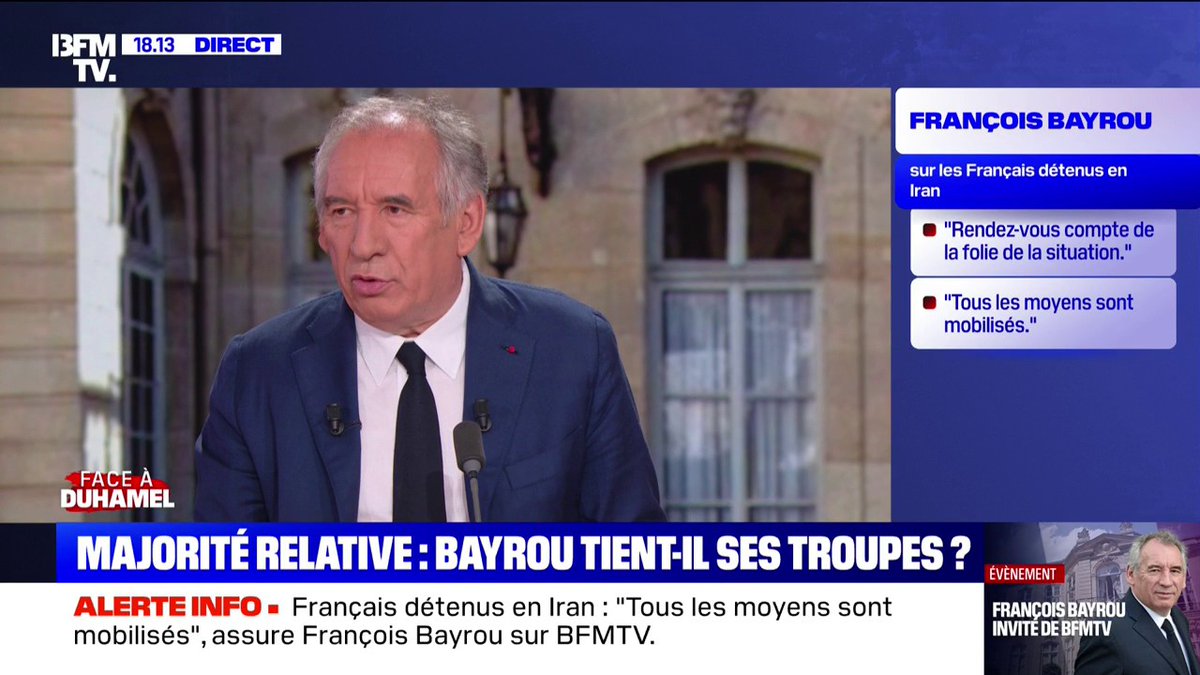 Dette: "On est en situation de danger extrême", déclare François Bayrou