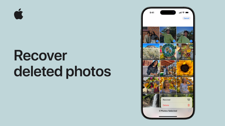 🗑️ Delete some photos 😳 Realize there were a few you’d like to keep 😅 Recover them from Recently Deleted In Photos, you have 30 days to recover any photos or videos you delete. Here’s how.