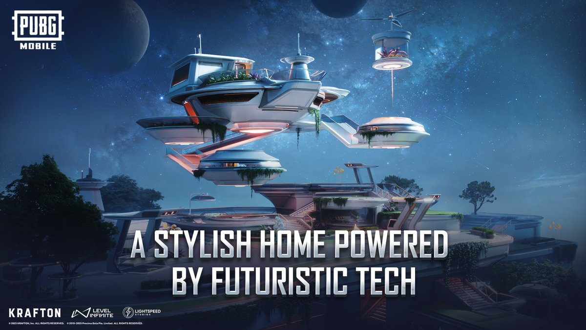 🏠 Launching on July 14, the all-new Arcadia Haven objects turn your Home into a futuristic location. Get a glimpse of the items you can claim for your own Home, and stay tuned for July 14 as we unveil the Home Parking Lot, allowing you to showcase your luxury cars. 🏎️ 📲 #PUBGMOBILE #PUBGM390 #PUBGMOBILEC9S25 #PUBGMHOME