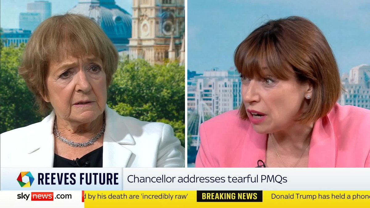 "I think she showed an authentic woman in turmoil and that's not weakness" Dame Margaret Hodge defends Rachel Reeves after concerns about the Chancellor's political future created uncertainty in financial markets. 📺 Sky 501 and YouTube