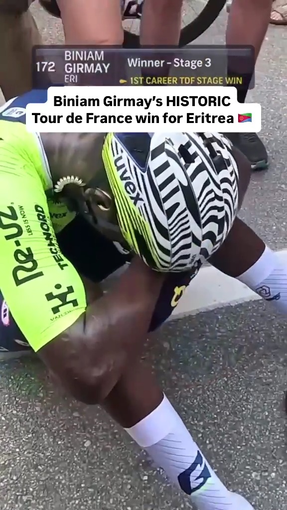 Biniam Girmay is back for another Tour de France after his historic, emotional stage win for Eritrea a year ago. 🇪🇷 #TDF2025 | 📺: Peacock