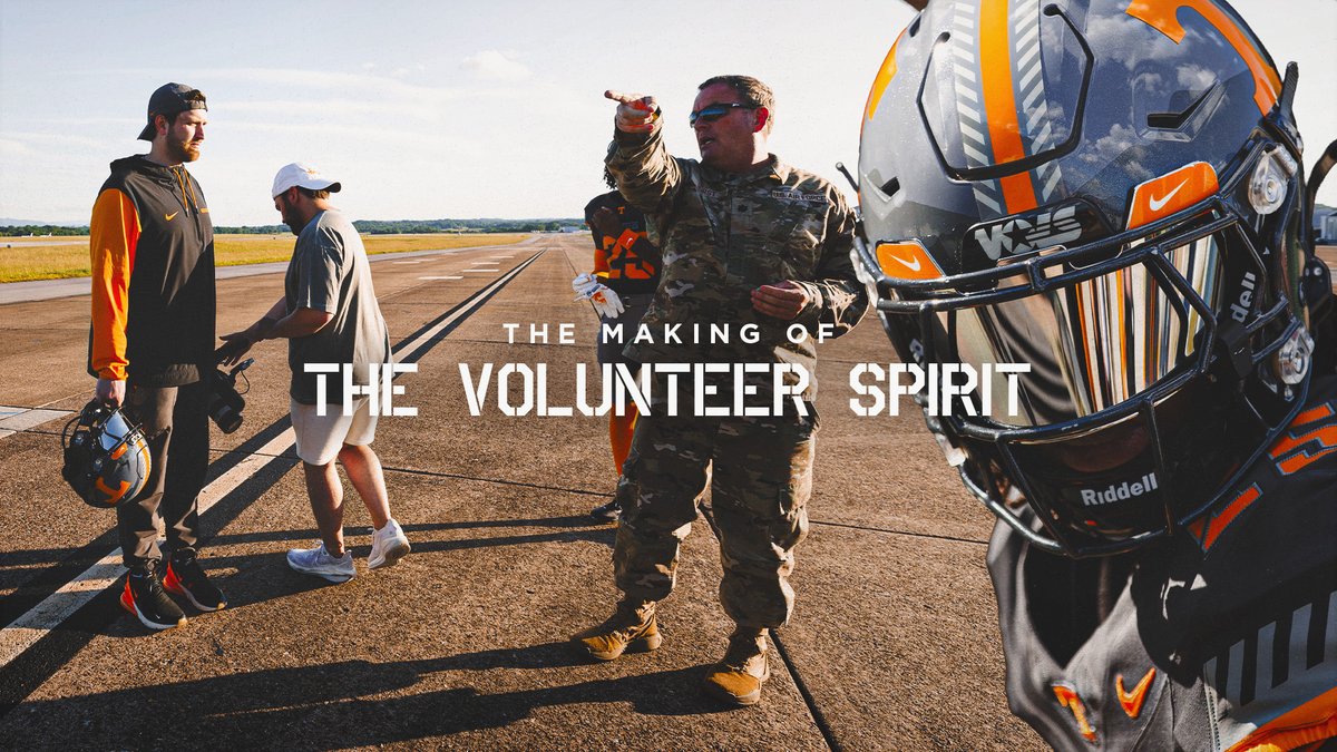 Always ready — even for a uniform shoot 😤 The Volunteer Spirit uniform unveil was made possible by the Tenn. National Guard and the 134th Air Refueling Wing right here in East Tennessee