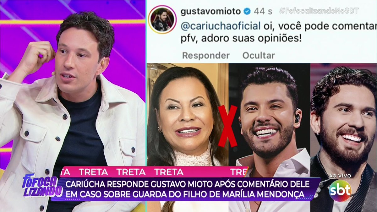 URGENTE E EXCLUSIVO! Cariúcha responde Gustavo Mioto após comentário dele em casa sobre filho de Marília Mendonça.