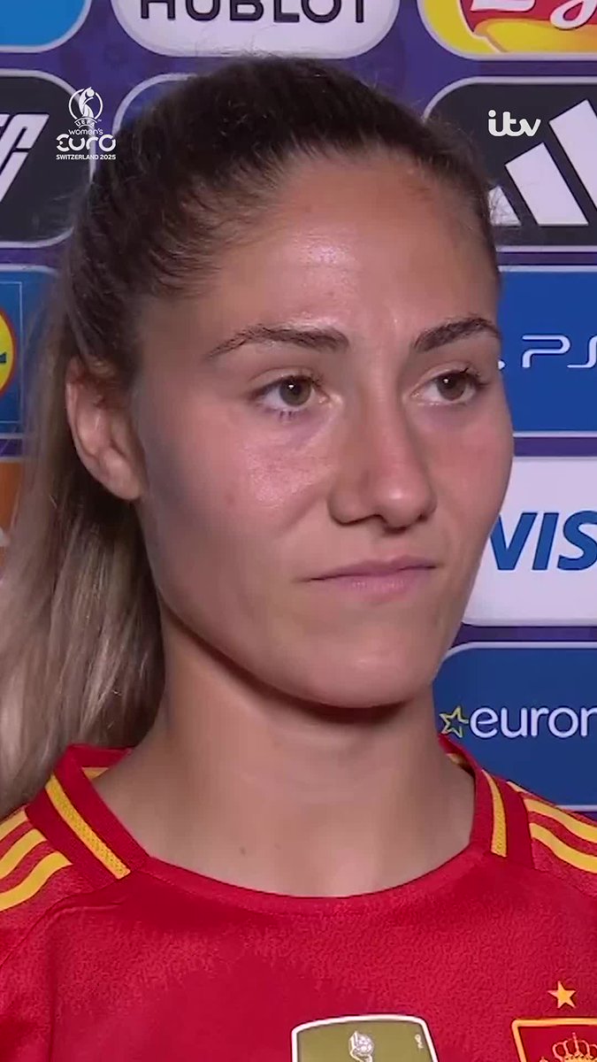 💬 'It's fine what people say [about Spain being favourites]. We are in our bubble, we have our motivation. We know we have to work hard to win.' 🇪🇸 Laia Aleixandri spoke to Semra Hunter following Spain's statement win over Portugal