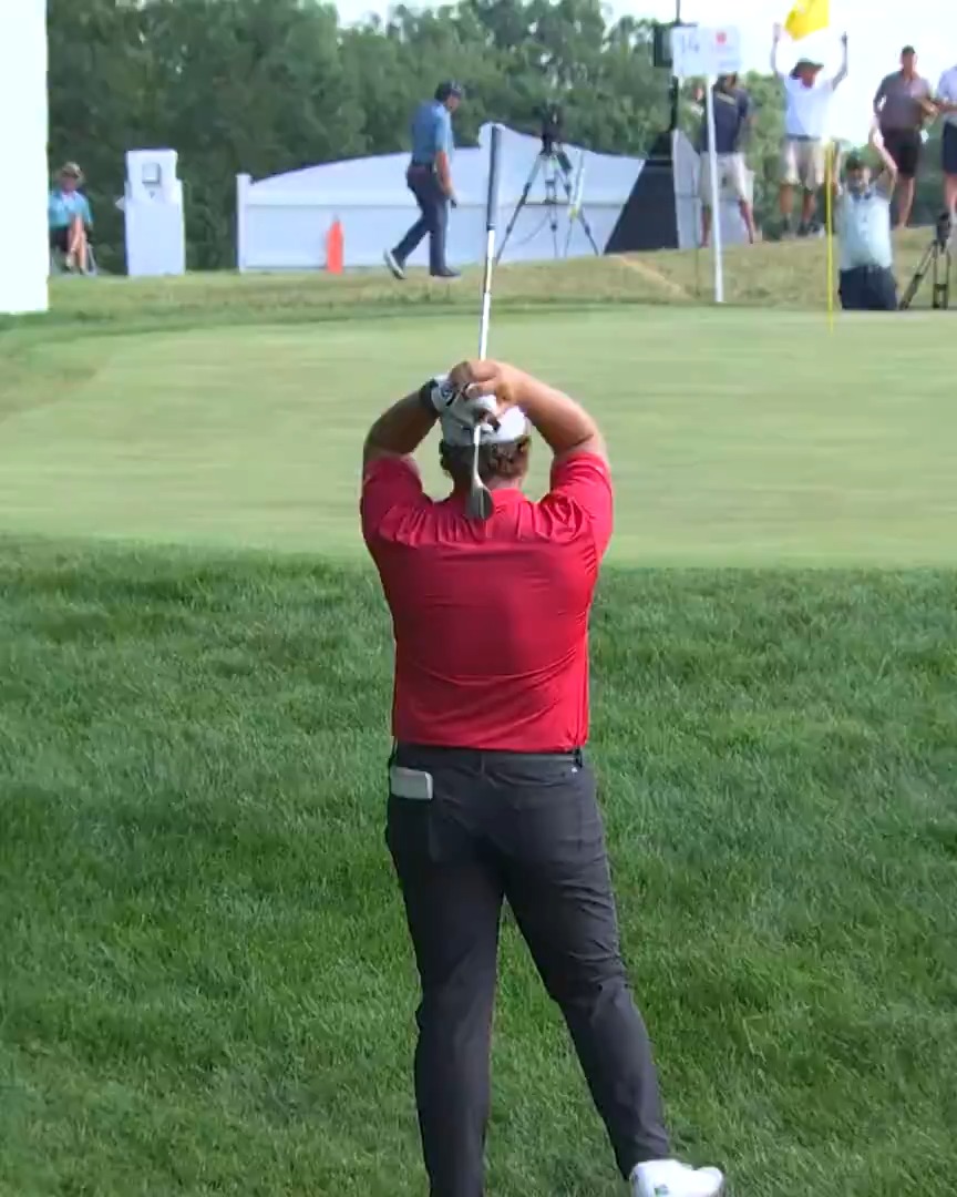 EAGLE FROM THE PENALTY AREA! This is Aldrich Potgieter's second eagle on the back nine 🤯 📺 Golf Channel