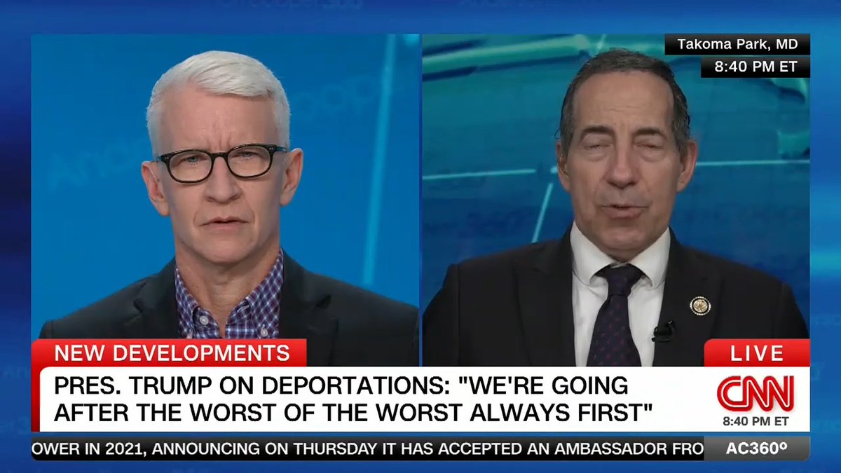 .Rep. Jamie Raskin says the Trump administration is attempting to "militarize the whole situation" when it comes to immigration policy and warns that ICE raids on workplaces are "not just dangerous for the people who are targets of it, it's dangerous for all of society."