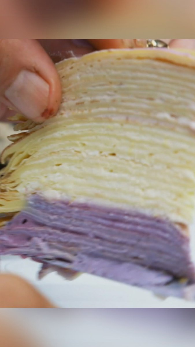 .michael symon's crepe cake is stacked with layers of fresh strawberry, blueberry and lemon filling 🍓🍋🫐 Max for more of #SymonDinners. #StreamOnMax Get the recipe: