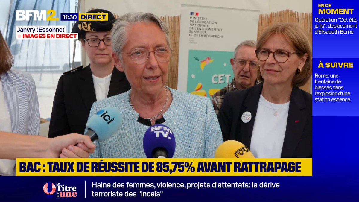 Bac : "le taux de réussite est de 85,75%" avant le rattrapage, annonce Élisabeth Borne #BFM2