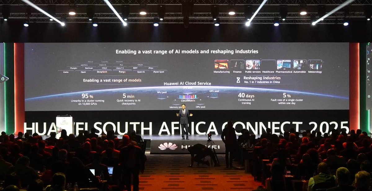 On July 3rd, more than 3,000 partners and customers from the government, finance, transport, and energy sectors and beyond joined us in Johannesburg at Huawei South Africa Connect 2025 for a comprehensive discussion on cloud, AI, and Africa's digital future. Joy Huang, VP of Huawei Cloud, delivered a keynote "Accelerate Intelligence, Amplify Success" and shared a bold vision for Africa: "Africa is seizing historic opportunities in AI. With cloud and AI as key engines of growth, Huawei Cloud is proud to power intelligent transformation across the continent." Together, we're building a smarter Africa.