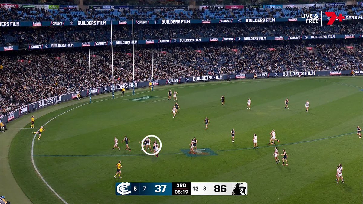 "You want team football, I'll give you a guy playing game 417 tonight blocking for a kid playing game 21. "The end result: goal. Selfless, team first football." #AFLBluesPies