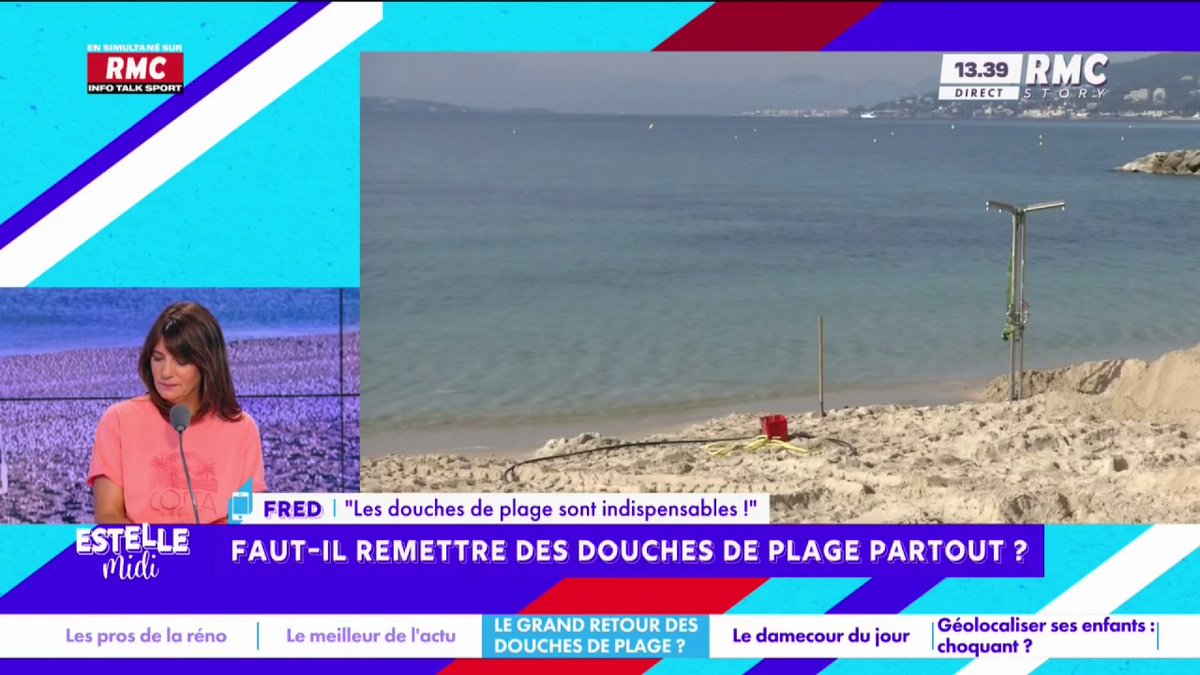 🚿 Remettre des douches de plage partout ? 📞 Fred : "Au Maroc, il y a des douches, ils n'ont pas plus de flotte que nous ! Si on écoute les écolos, bientôt on va laver le papier toilettes ! Il faut arrêter là ! Bientôt on va se se laver aux orties ! " #EstelleMidi
