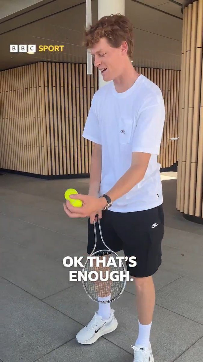 Jannik Sinner was so good at our One Bounce challenge he put an end to it himself 😂🔥 #Wimbledon
