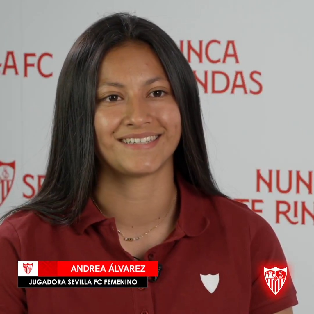 🗣️ Andrea Alvarez: "Vengo a aportar lo mejor de mí a un club muy grande". ⚽️⚪️🔴 #BienvenidaAndrea #SevillaFCFem #LigaFMoeve #WeareSevilla