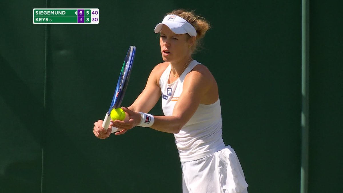 "Siegemund stuns Keys." 🤯 The 37-year-old takes down the No.6 seed 6-3, 6-3 to reach a Grand Slam singles fourth round for the first time 👏 #Wimbledon