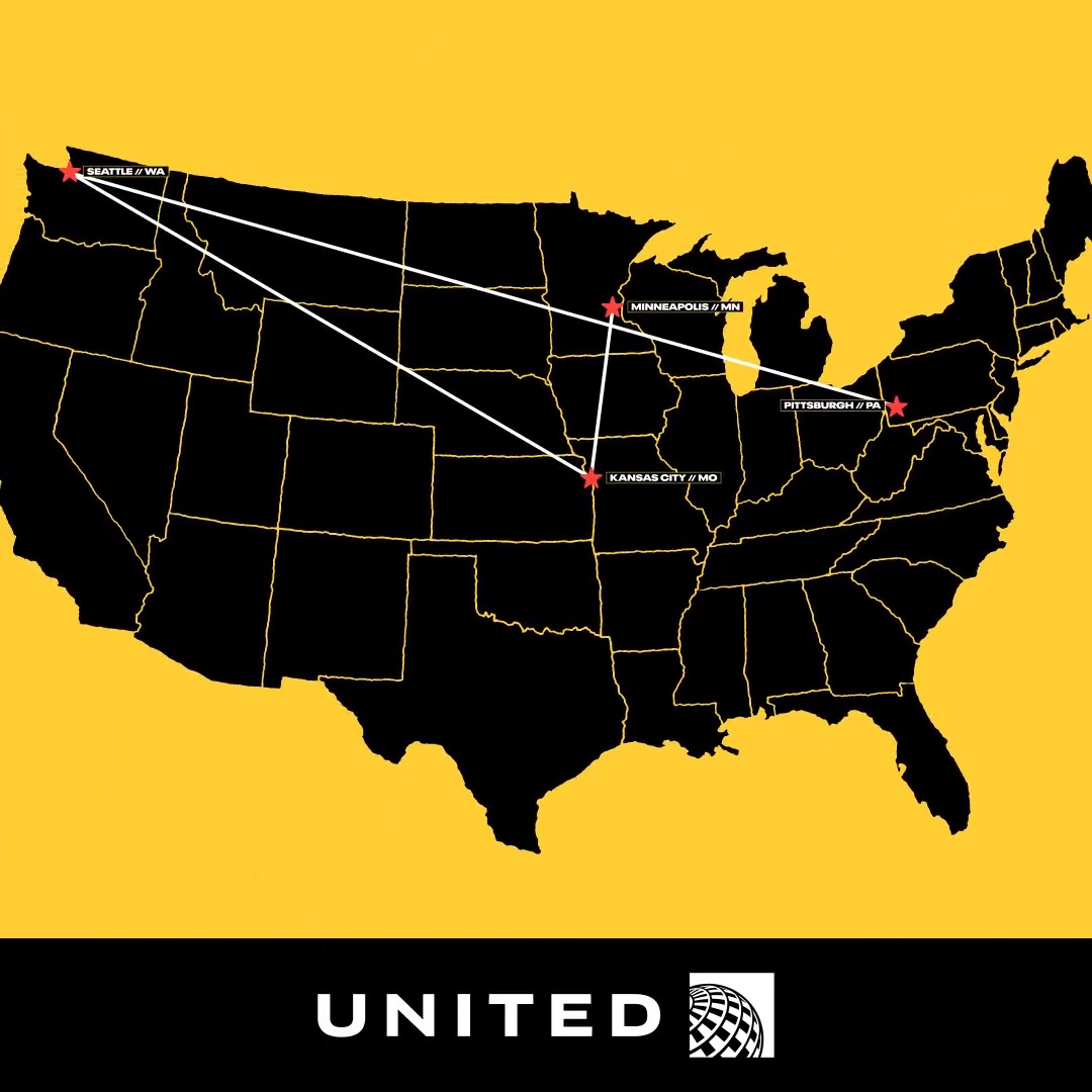 Nine on the road. Pittsburgh ➡️ Seattle ➡️ Kansas City ➡️ Minneapolis