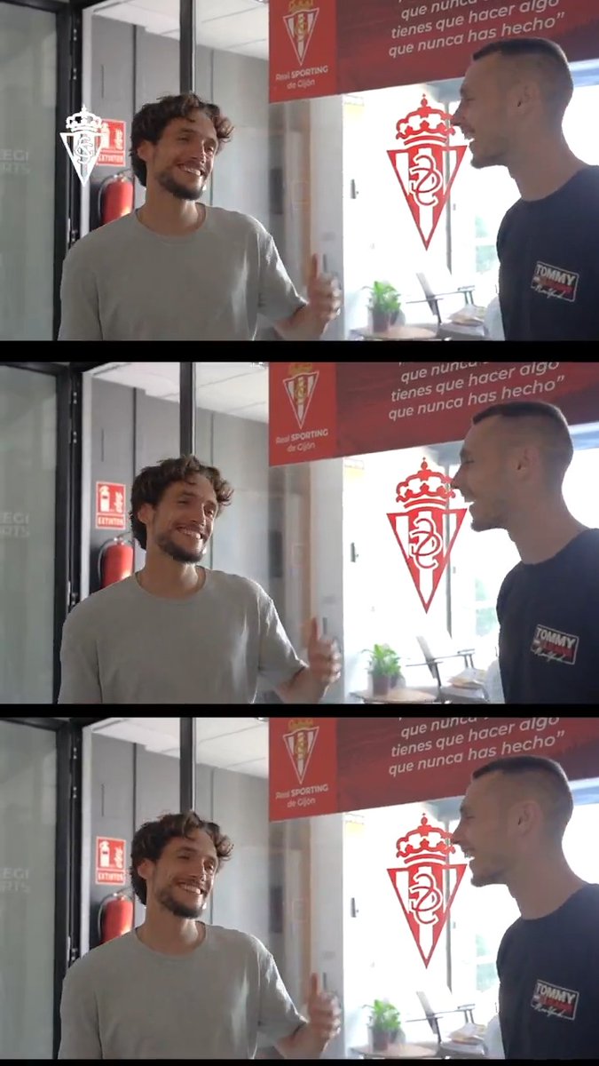 🔴⚪️ Un buen anfitrión 🐧. 🤜🏻 Duba ➕ Álex 🤛🏻. #RealSporting