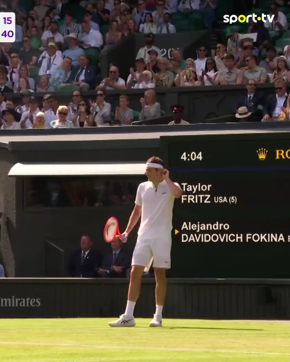 Até Davidovich Fokina aplaudiu este ponto de Fritz 🙏 #sporttvportugal #TENISnaSPORTTV #Wimbledon #AlejandroDavidovichFokina #TaylorFritz #BetclicWimbledon