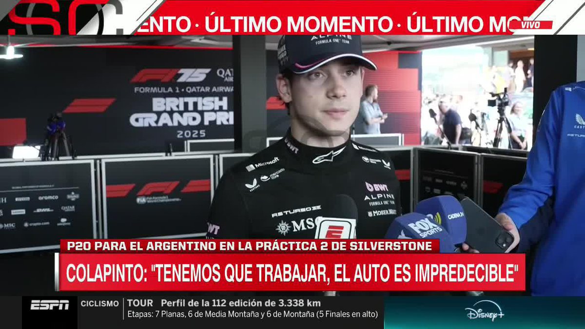 🎙Franco Colapinto post prácticas en Silverstone "El viento nos afecta muchísimo. Cuando no había éramos competitivos y después tuve los problemas de siempre."