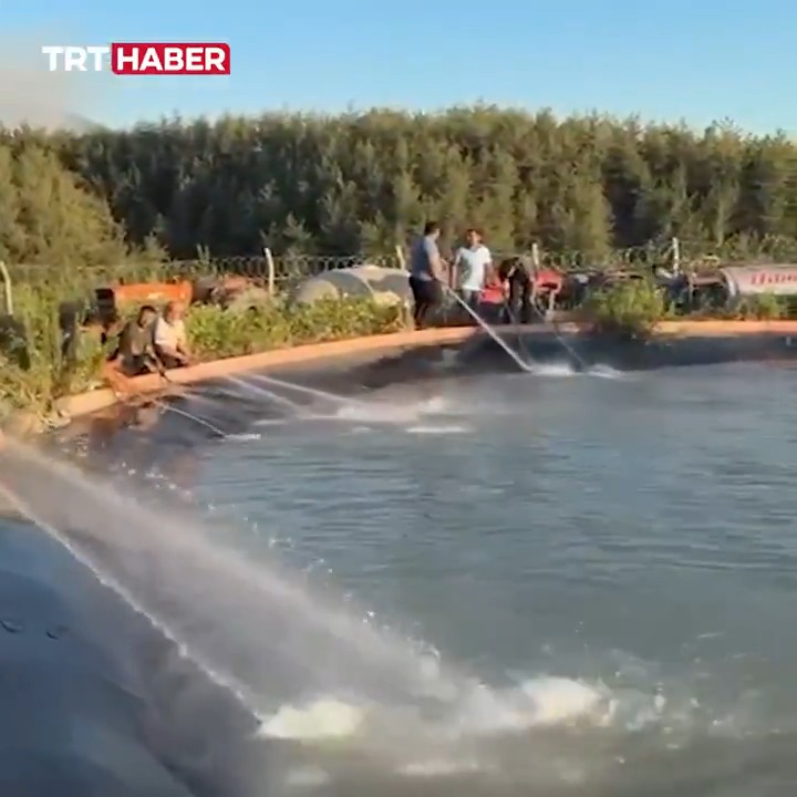 'Yeşil Vatan' için vatandaşlar da seferber. Hatay'da devam eden yangın söndürme çalışmalarına vatandaşlar havuzlara su taşıyarak destek veriyor.