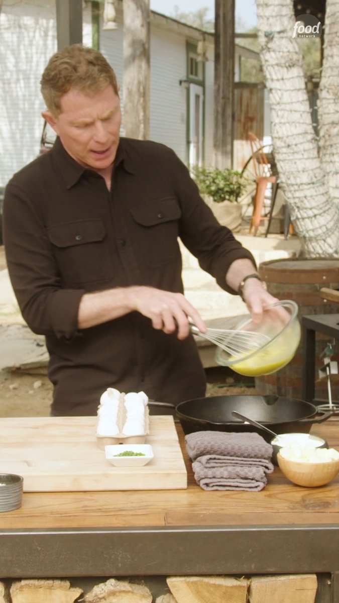 .Bobby Flay's secret to next-level scrambled eggs? Take them to the grill 🔥 Catch more tips like this on an all-new episode of #BBQBrawl this Sunday @ 9|8c!