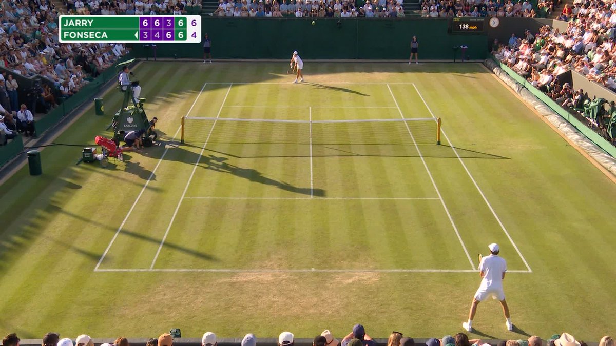 Joy for Jarry 🇨🇱 After coming through Qualifying, Nico Jarry is into his first #Wimbledon fourth round, beating Joao Fonseca 6-3, 6-4, 3-6, 7-6(4)