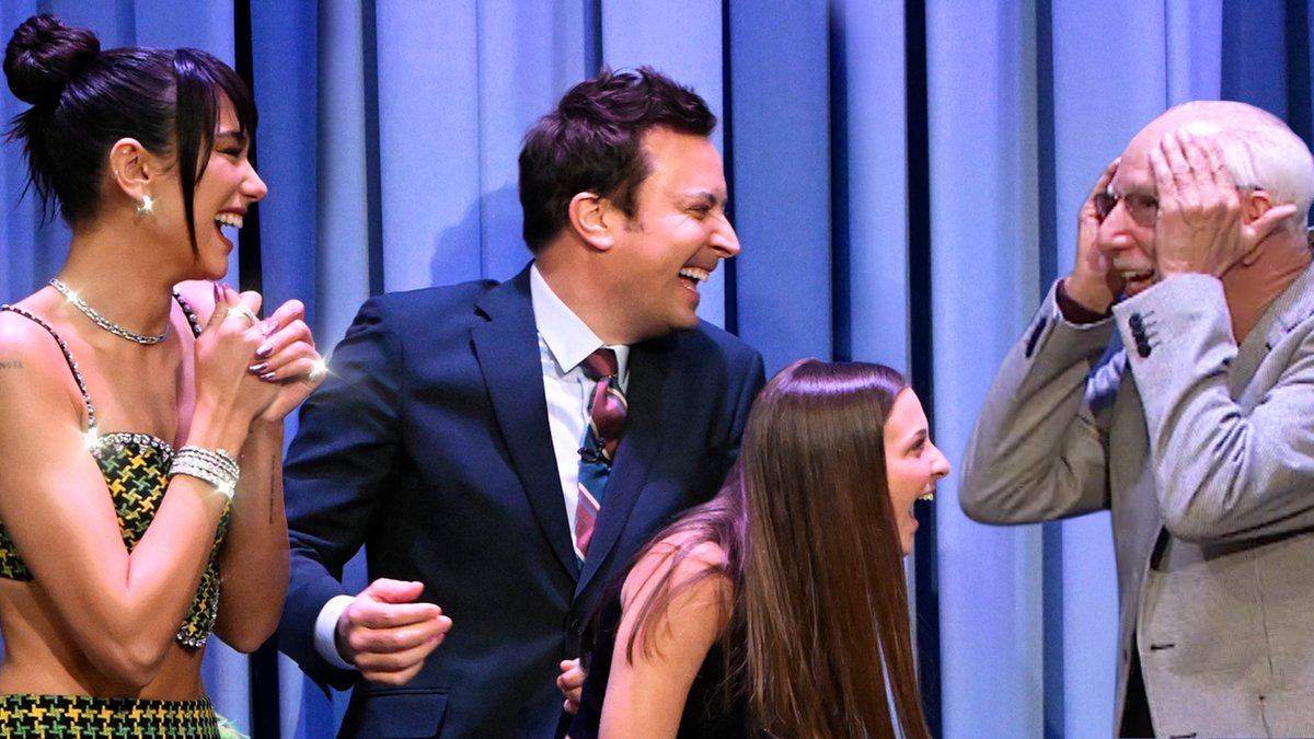 .DUA LIPA surprises 80-year-old superfan Papa Richy and fulfills his dream of dancing with her! #FallonFlashback