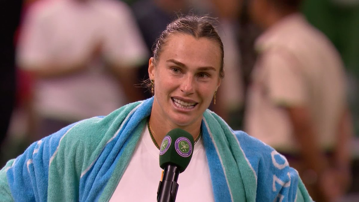 "My ears are still hurting." Aryna Sabalenka couldn't believe how loud it was on Centre Court! 🗣️ #Wimbledon
