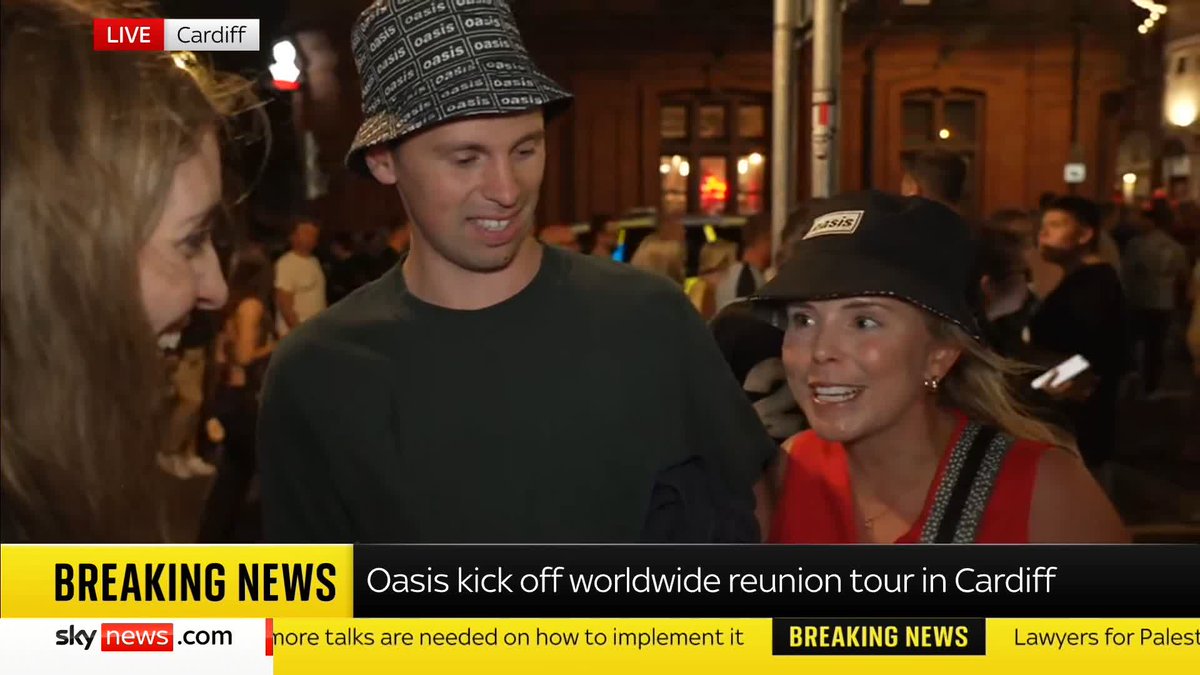 "The most authentic, pure thing you've ever seen. Unbelievable." Sky News's Arts and Entertainment Correspondent, Katie Spencer, has the latest from Cardiff after Oasis reunite in front of tens of thousands of fans. 📺 Sky 501 and YouTube