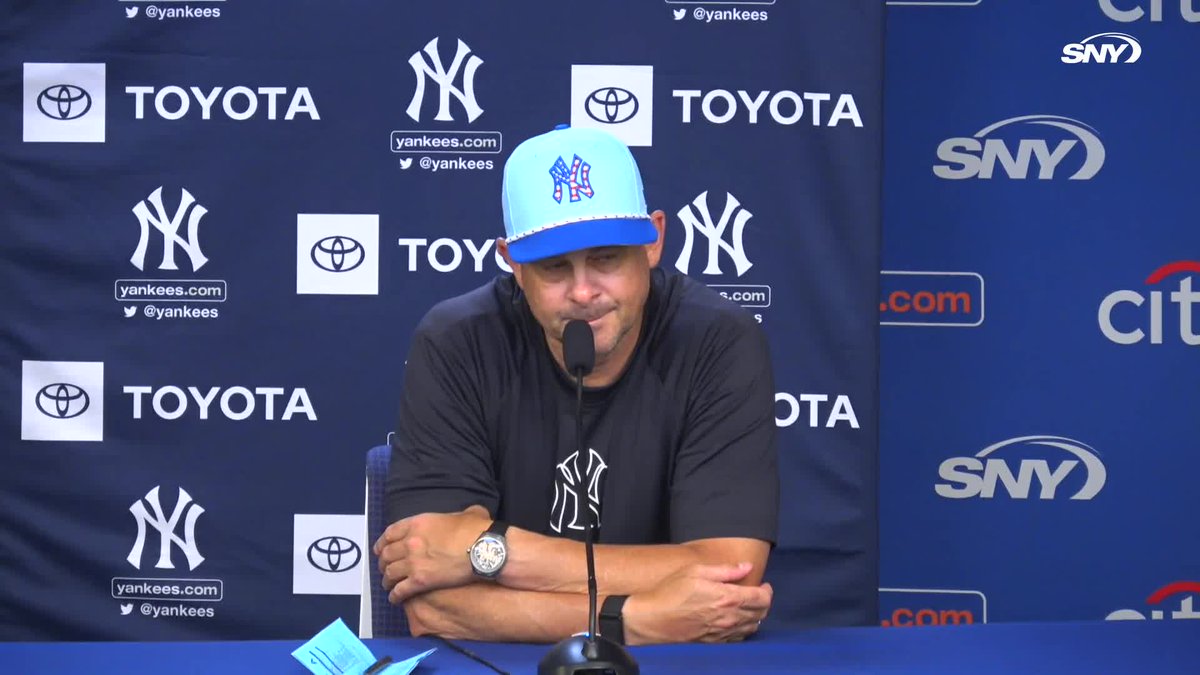 Aaron Boone was asked if Jasson Dominguez could stay in the leadoff spot moving forward: "We'll see. The leadoff spot has been a strong point this year... It's possible, love his at bats right now"