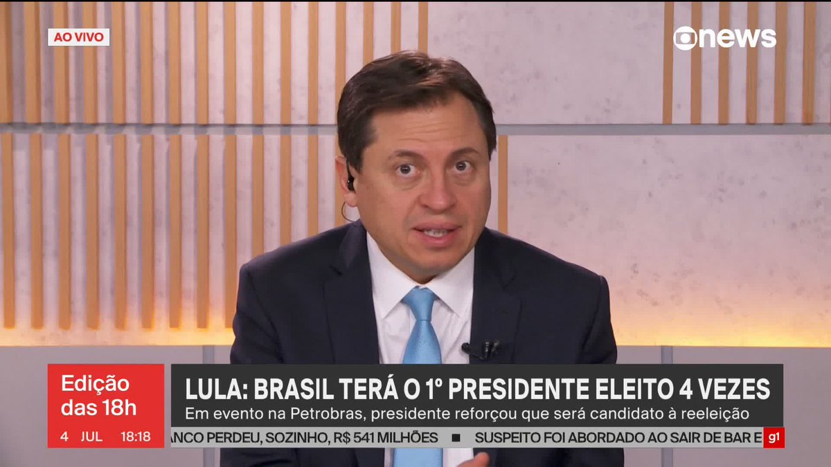 🇧🇷 Gerson Camarotti diz que Lula está se colocando no palanque, antecipando a disputa eleitoral: "Não é bom para o país uma antecipação tão precoce", afirmou.