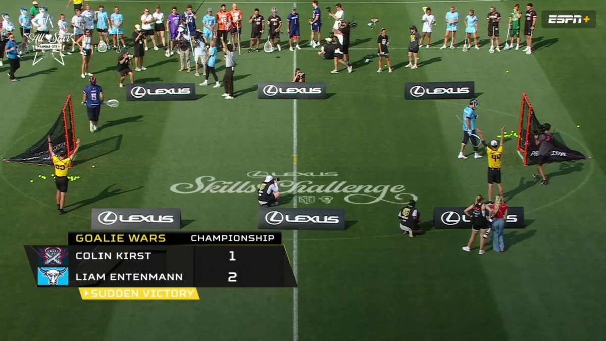 The first-ever Premier Lacrosse League Goalie Wars went to Sudden Victory 😳 🥍 Watch the Premier Lacrosse League All-Star Skills Competition on ESPN+:
