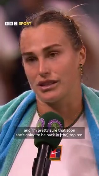 Aryna Sabalenka is backing Emma Raducanu to rise in the rankings 👊 🗣 "I'm pretty sure that soon she's going to be back in [the] top ten" 📈 #Wimbledon